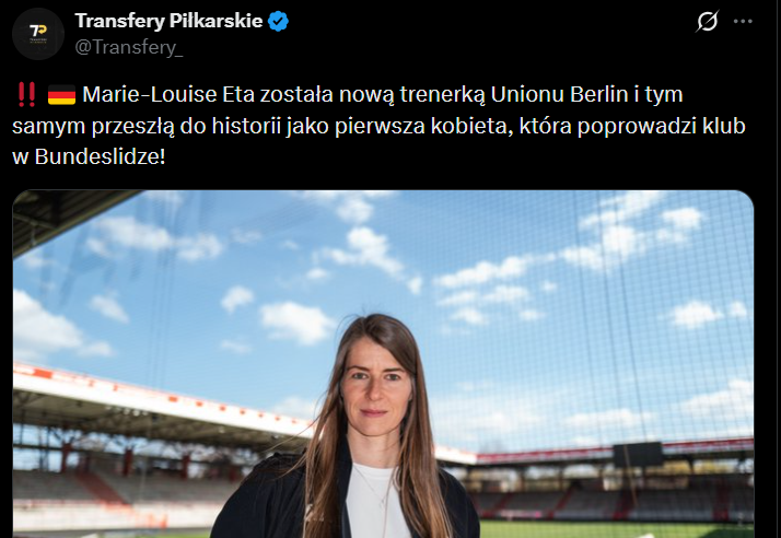 KOBIETA TRENEREM W LIDZE TOP 5!